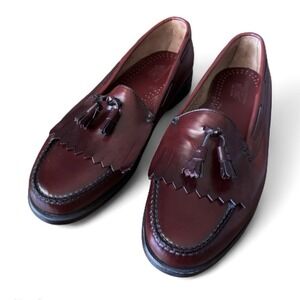 GH Bass Weejuns Lennox Tassel Kiltie Mens Loafers Burgundy 13 C Vintage USA